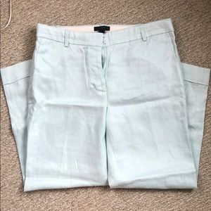 J. Crew mint linen cuffed dress pants